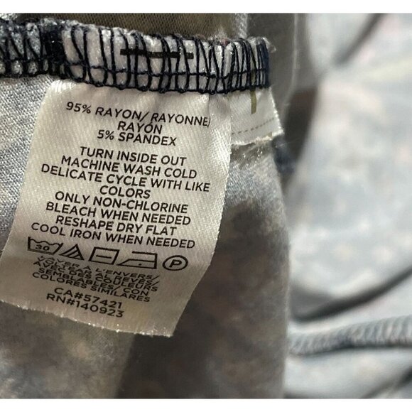 Loft Swing Dress Knit Floral Ruffle Cap Sleeve Comfort Casual M Medium Black - Picture 5 of 7